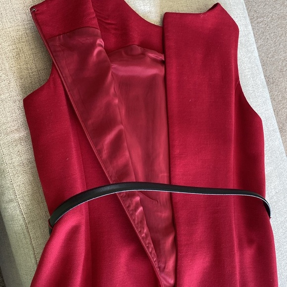 Talbots Red Wool Sleeveless Sheath Dress - Picture 4 of 6